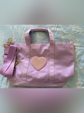 Stoney Clover Lane Lavender Tote with Pearl Heart Patch